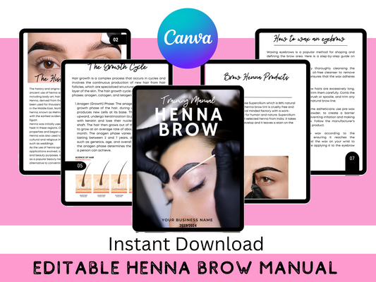 Editable Henna Brow Training Manual